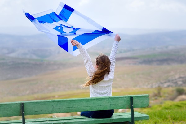 girl with Israeli flag